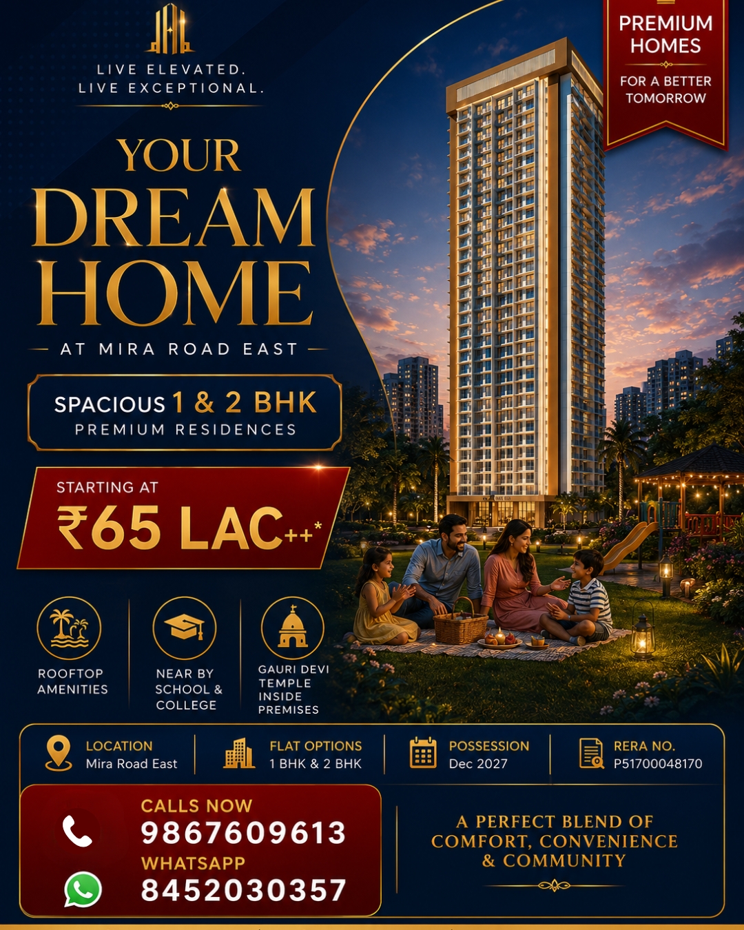 Spacious 1 & 2 BHK